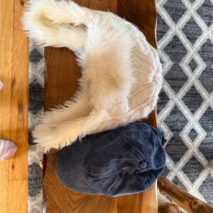 Cozy Cream Knit and Black Cap Set